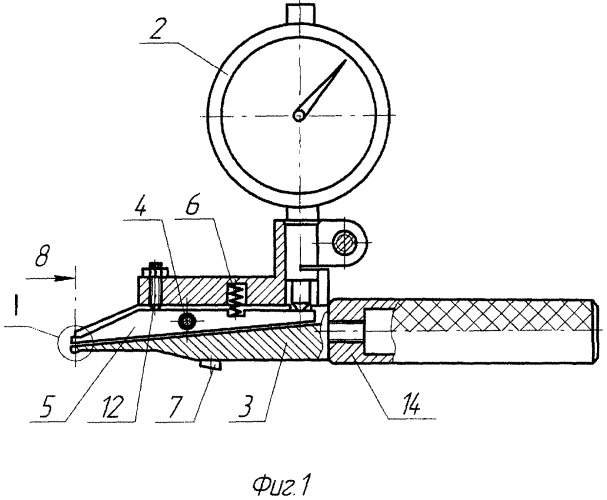 Индикаторное устройство для измерения внутренних размеров сложнопрофильных полостей различных изделий (патент 2300076)