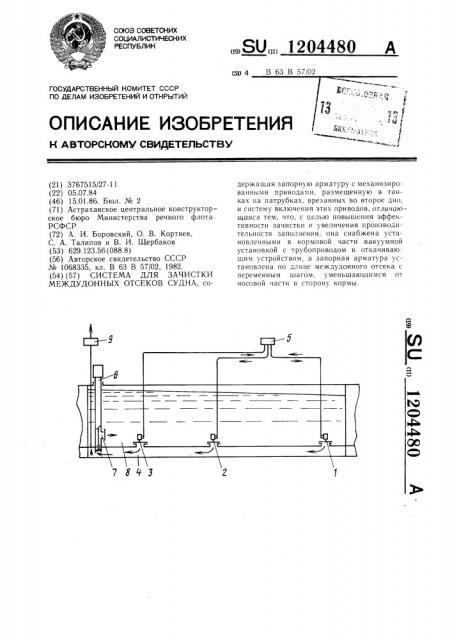 Устройство для зачистки междудонных отсеков судна (патент 1204480)