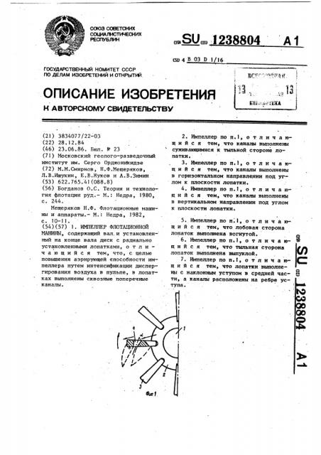 Импеллер флотационной машины (патент 1238804)