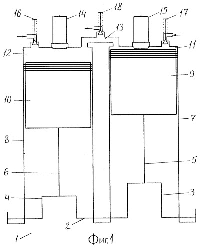 Способ сжатия и воспламенения топливной смеси в двухпоршневом двигателе с одной камерой сгорания (патент 2251006)