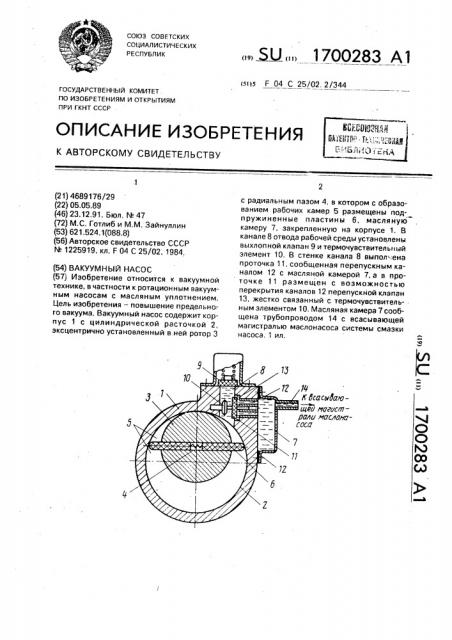 Вакуумный насос (патент 1700283)
