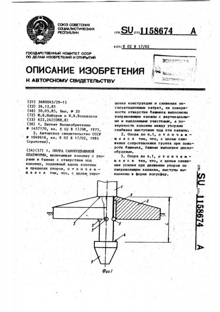 Опора самоподъемной платформы (патент 1158674)