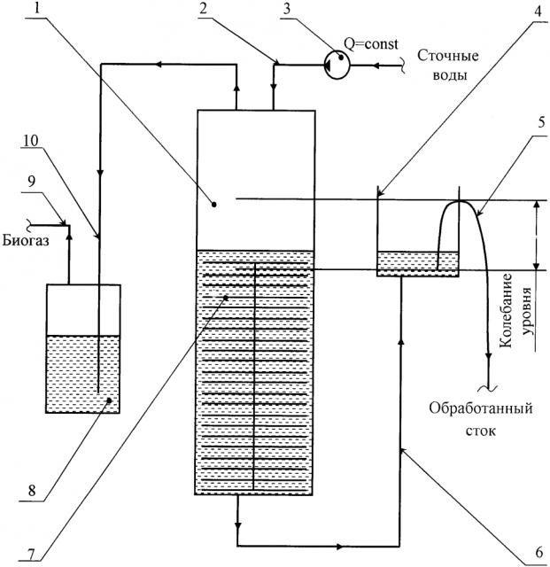 Анаэробный фильтр с сифонным отводом (патент 2631079)
