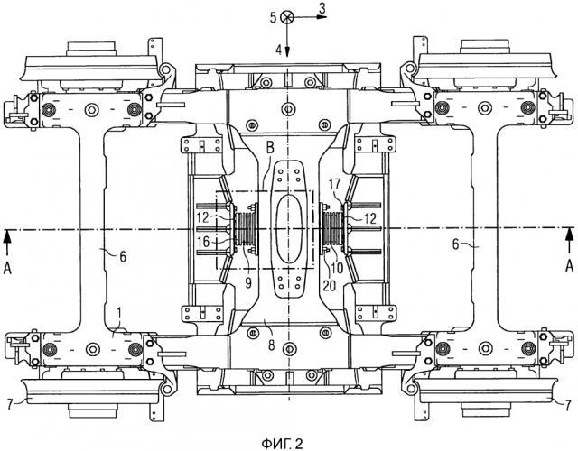 Устройство для передачи сил между ходовой частью и кузовом вагона рельсового транспортного средства (патент 2607964)