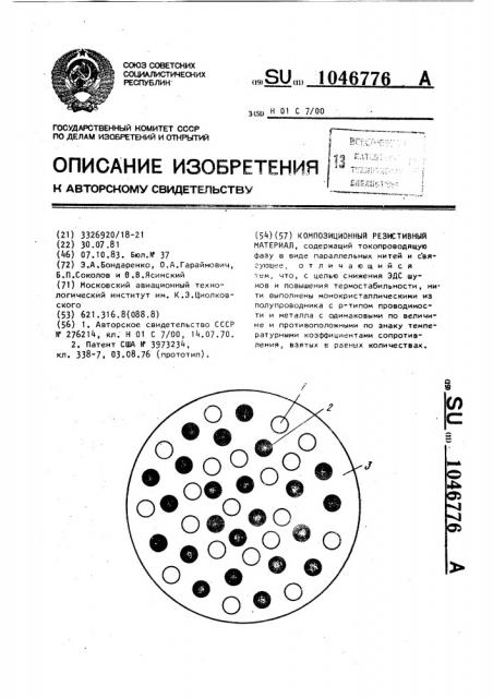 Композиционный резистивный материал (патент 1046776)