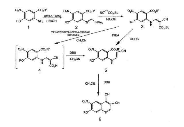 Способ получения 3-циано-7-алкокси-6-нитро-4-хинолонов (патент 2333909)