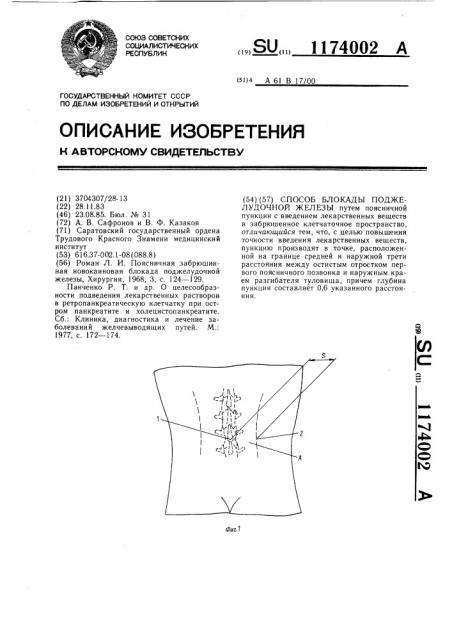 Способ блокады поджелудочной железы (патент 1174002)