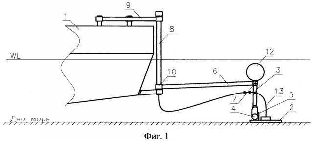 Адаптивное погруженное швартовное устройство для передачи нефти или газа с подводного терминала на плавучее сооружение (патент 2651401)