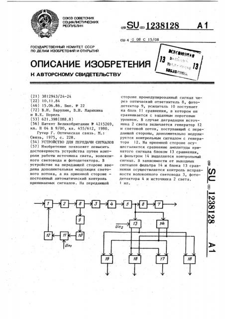 Устройство для передачи сигналов (патент 1238128)