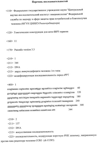 Генетические конструкции для антивич-терапии (патент 2426788)