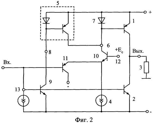 Выходной каскад усилителя мощности (патент 2313899)