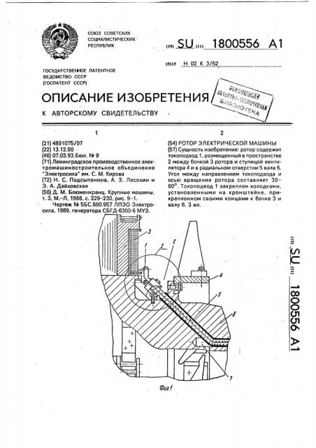 Ротор электрической машины (патент 1800556)
