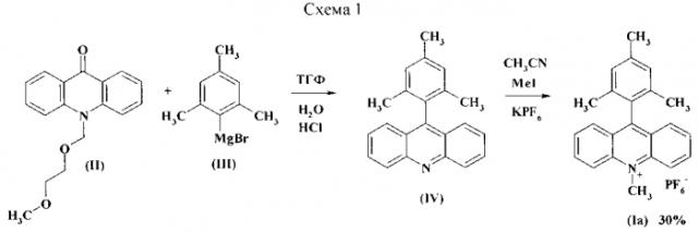 Способ получения соли 9-мезитил-10-метилакридиния (патент 2582126)