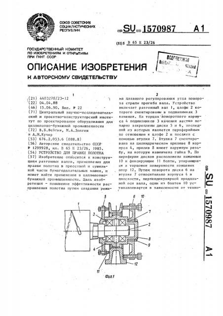 Устройство для правки полотна (патент 1570987)