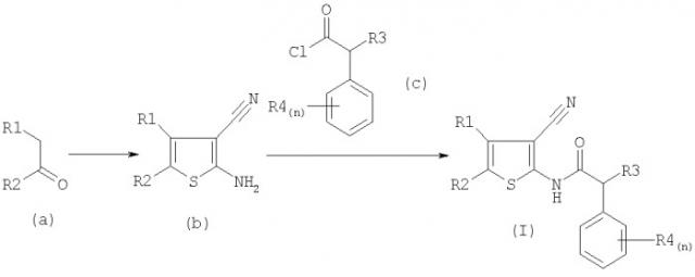 Замещенные 3-цианотиофенацетамиды в качестве антагонистов рецептора глюкагона (патент 2336274)