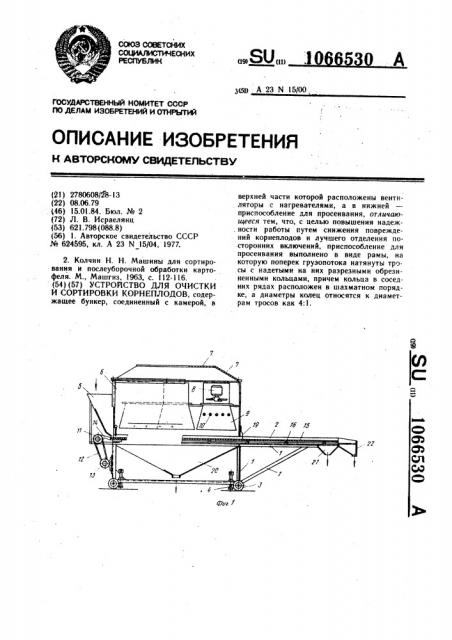 Устройство для очистки и сортировки корнеплодов (патент 1066530)