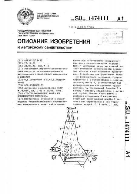 Способ формования ковра из волокнистого материала (патент 1474111)