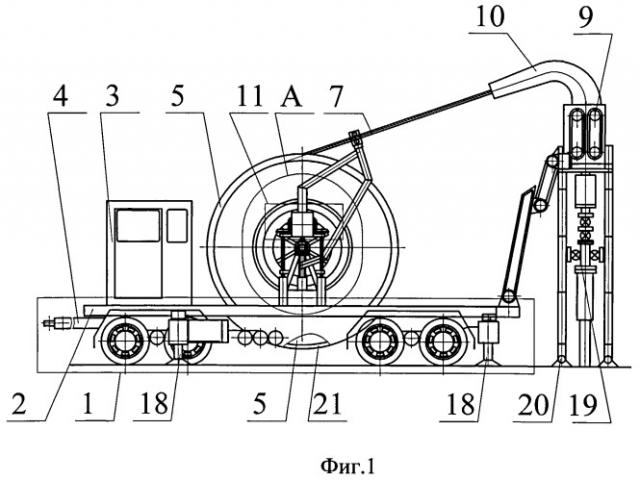 Агрегат подземного ремонта скважин с непрерывной колонной гибких труб (патент 2519247)