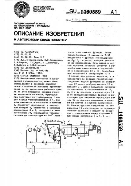 Способ ожижения газа (патент 1460559)