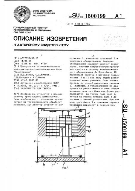 Культиватор для грибов (патент 1500199)