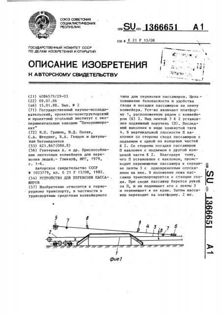 Устройство для перевозки пассажиров (патент 1366651)