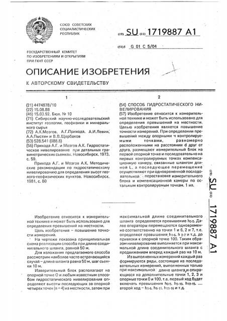 Способ гидростатического нивелирования (патент 1719887)