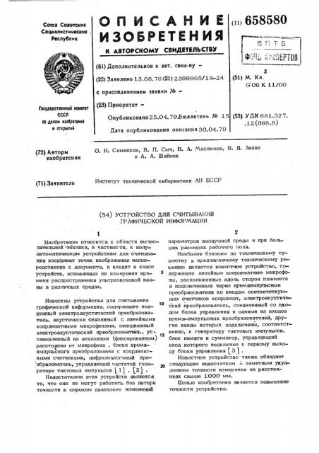 Устройство для считывания графической информации (патент 658580)