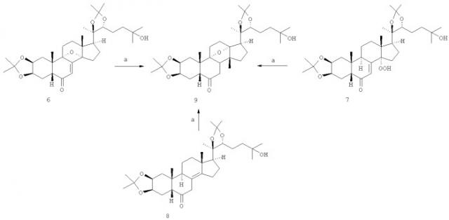 Способ получения метилперегруппированного экдистероида - 2,3:20,22-диацетонида 9 ,13 -эпокси-14 -метил-13-деметил-14-дезокси-7,8-дигидро-20-гидроксиэкдизона (патент 2443709)