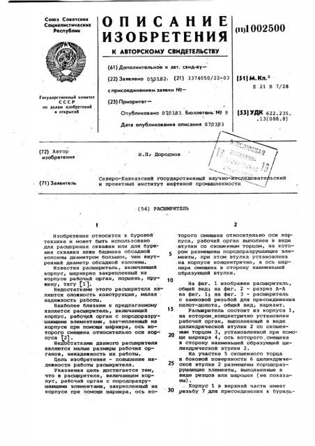 Расширитель (патент 1002500)