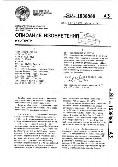 Гербицидное средство (патент 1538889)