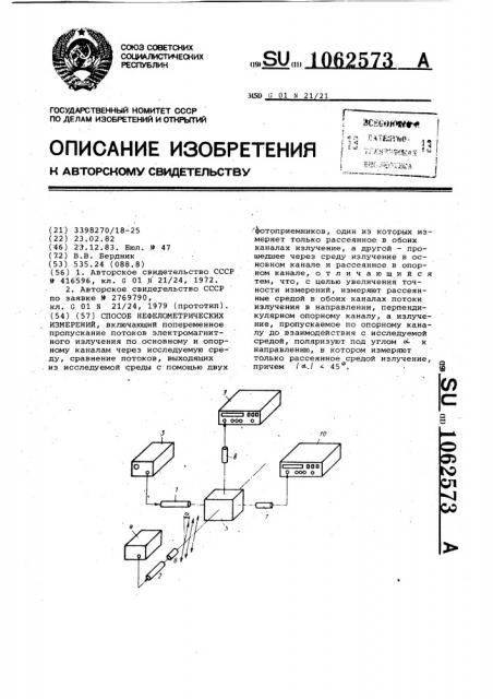 Способ нефелометрических измерений (патент 1062573)