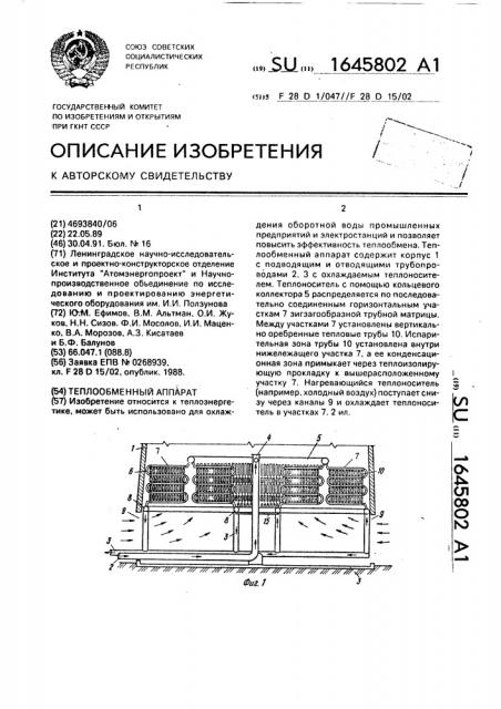 Теплообменный аппарат (патент 1645802)