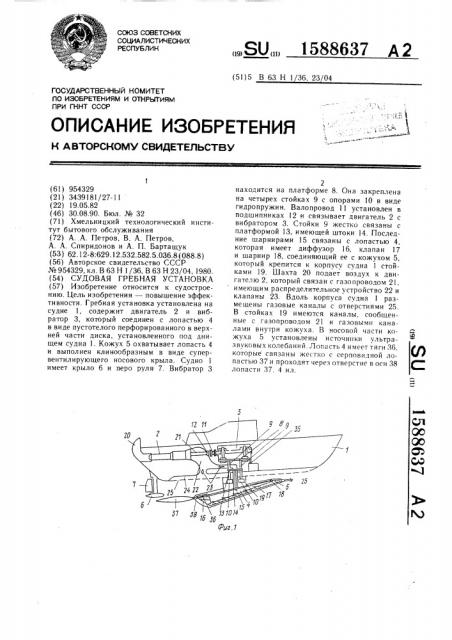 Судовая гребная установка (патент 1588637)