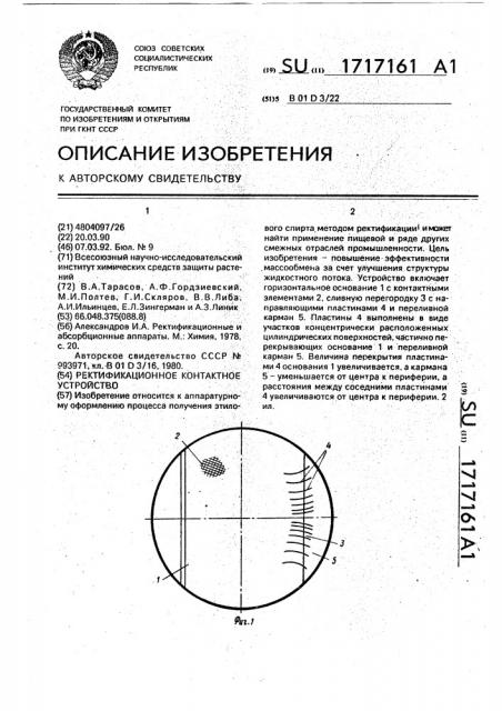 Ректификационное контактное устройство (патент 1717161)