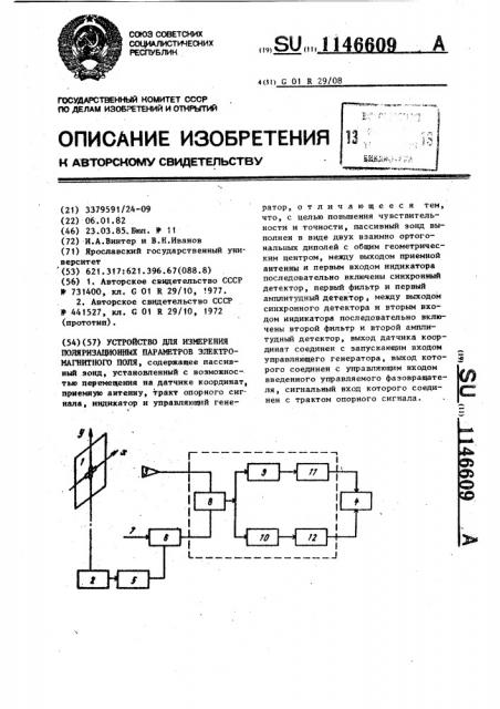 Устройство для измерения поляризационных параметров электромагнитного поля (патент 1146609)