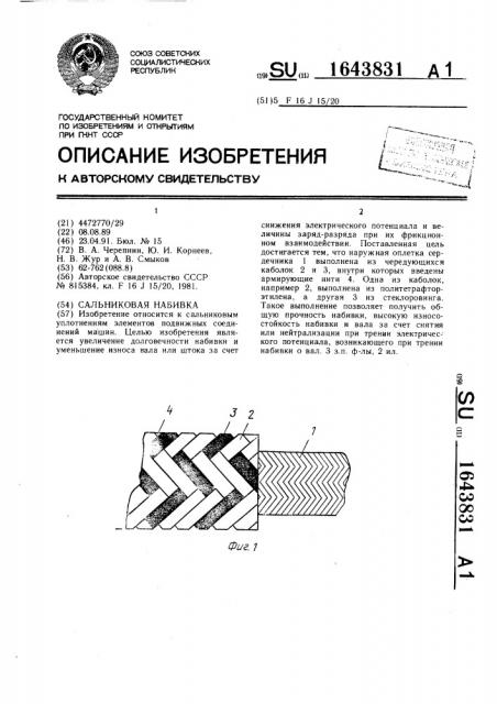 Набивка сальниковая (патент 1643831)