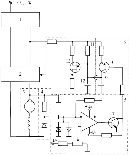 Устройство для стабилизации частоты вращения однофазного коллекторного электродвигателя (патент 2444838)