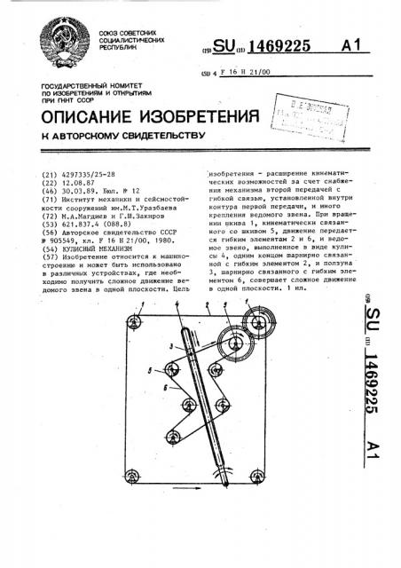 Кулисный механизм (патент 1469225)