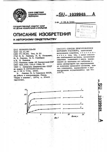 Способ приготовления бурового раствора (патент 1039948)