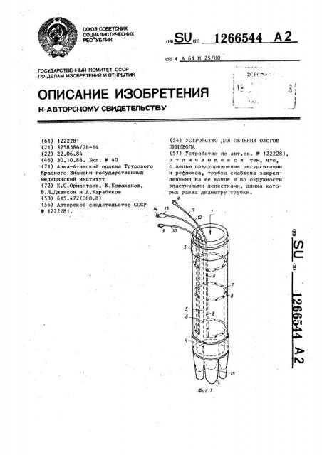 Устройство для лечения ожогов пищевода (патент 1266544)