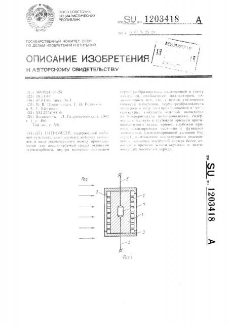 Гигрометр (патент 1203418)