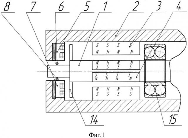 Гибридный магнитный подшипник с осевым управлением (патент 2540215)