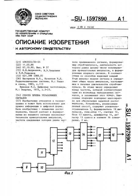 Способ приема управляющих сигналов (патент 1597890)