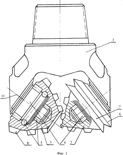 Буровое шарошечное долото (варианты) (патент 2334862)