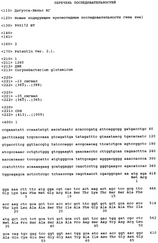 Новые кодирующие нуклеотидные последовательности гена zwal (патент 2260048)