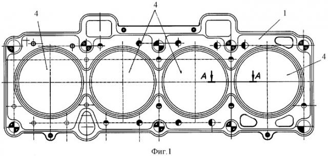 Прокладка под головку блока цилиндров двигателя внутреннего сгорания (патент 2319847)