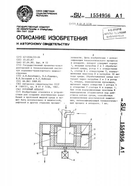 Роторный аппарат (патент 1554956)