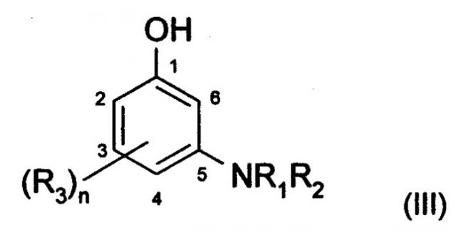 Композиция для окрашивания, имеющая кислое значение рн, включающая 2, 3-диамино-6, 7-дигидро-1н, 5н-пиразоло[1,2-а] пиразол-1-он, пара-фенилендиамин, мета-аминофенол и окислитель (патент 2371169)