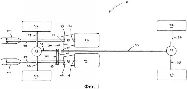 Силовая передача для амфибии (патент 2640382)