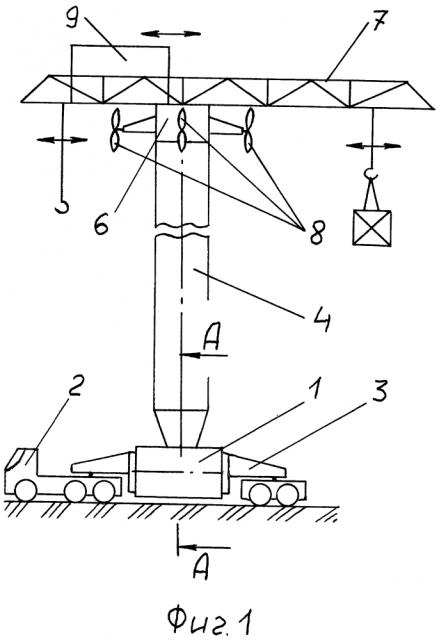 Грузоподъёмный кран с аэродинамической балансировкой (патент 2627225)